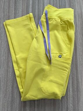 Figs Yola 2.0 Scrub Pants in Lifesaver Yellow.